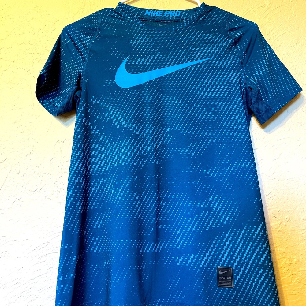 Blue Nike Pro workout shirt